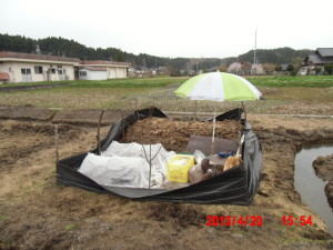 育苗場所の設営 2013-04-20
