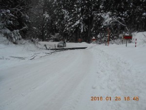 道をふさいだ電柱のせいで初めて遅刻しました 2016-01-26