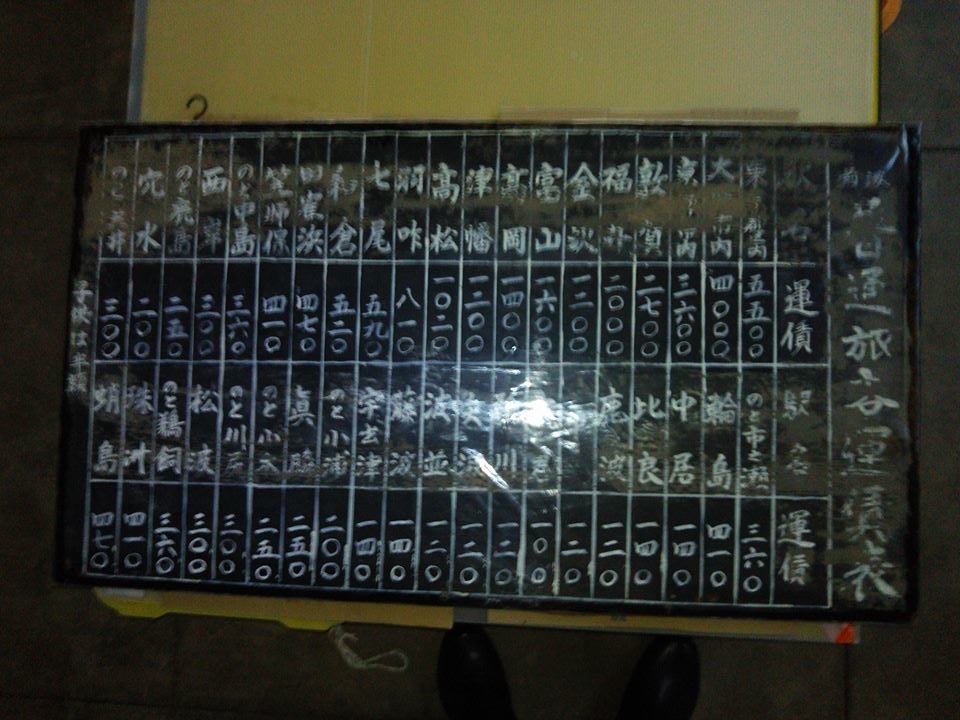 「前波駅にあった昔の運賃表」ですが、農ポリをかぶせるという簡易な方法になりました-2016-11-21