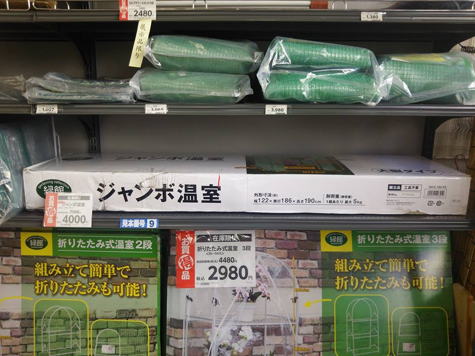 コメリで展示品処分のビニール温室買ってきました-2017-01-27