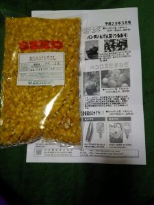日光種苗さんから「黄もちトウモロコシ」の種が届いてた 2017-05-15