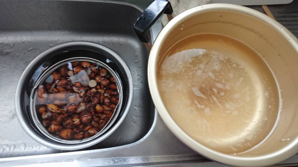 アピオスの毒味というか商品にもタネイモにも使えないものの試食です-2018-02-09