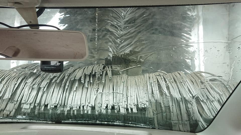 松本空港の近くのGSで給油と洗車-2020-02-14