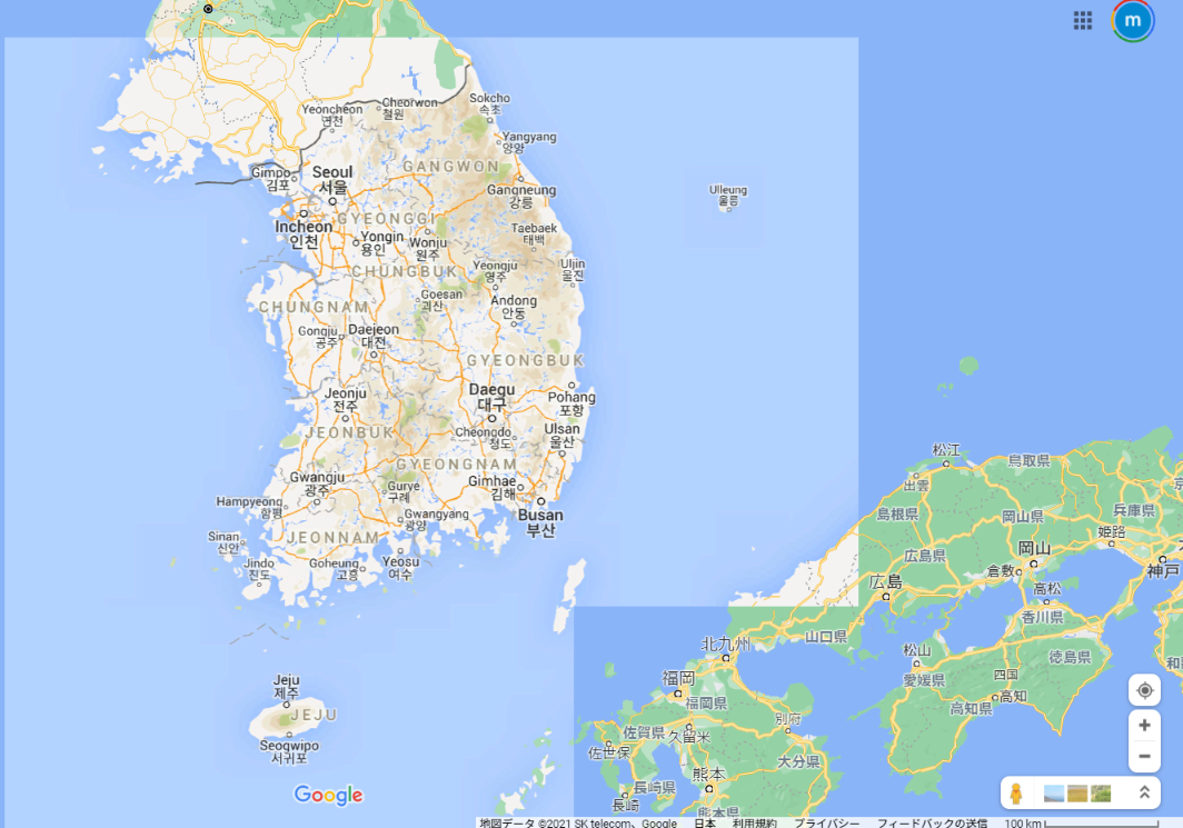 グーグルマップで韓国だけ変な白い枠に囲まれていることについて分かったこと-2021-09-25