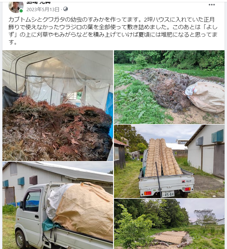 カブトムシとクワガタの幼虫のすみかを作ってます-2023-05-13