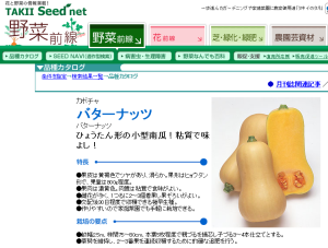 バターナッツ カボチャ 品種カタログ | 野菜前線【タキイ種苗】