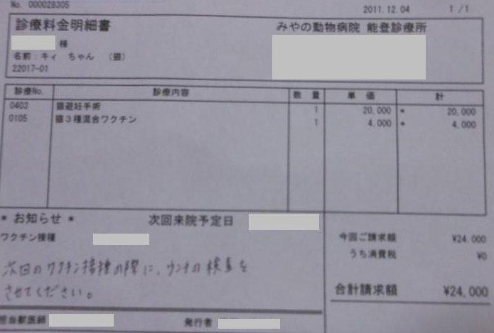 避妊手術代やらなんやらで３万円ほどかかりそうです2011-12-11