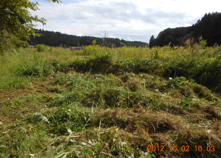 穴水５号ほ場の外周終わった 2012-10-02