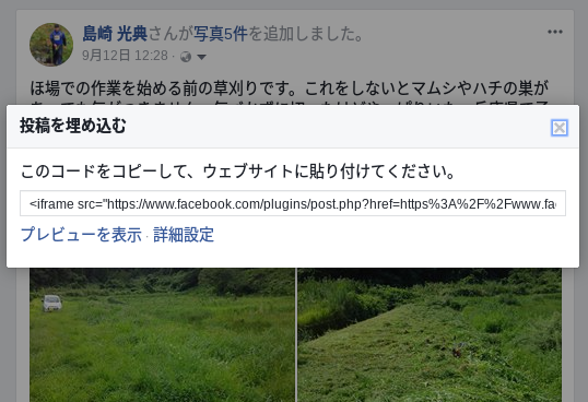 FBの個人のタイムラインをWPにそのまま埋め込み（転載）できました-2017-09-18,修正09-20