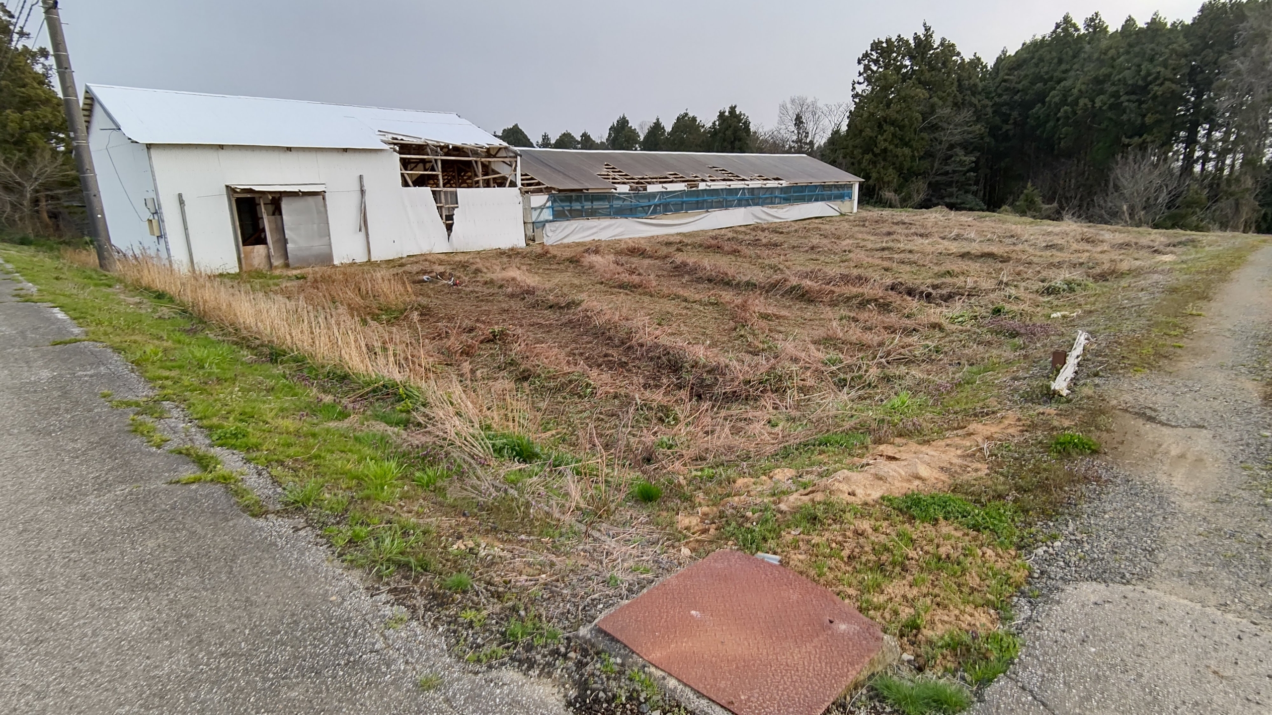 作業小屋の周りも草刈りです-2021-03-30