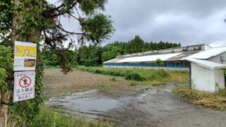 借りている畑の入り口に案内板をつけました-2025-06-04