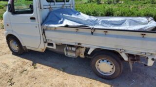 軽トラックのマフラーが折れました-2025-07-19